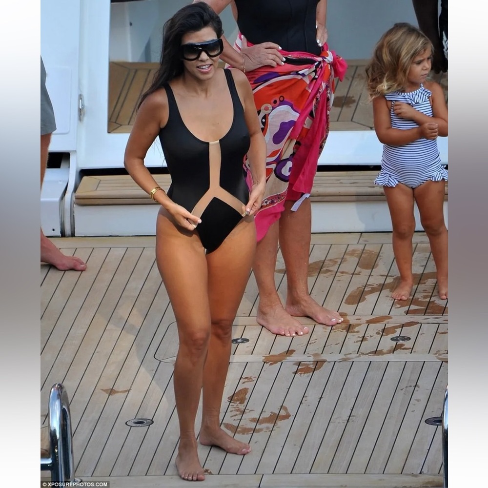 Norma Kamali Women Super Low Back Nude Mesh Mio Swimsuit 1-Piece Black XS S L - Picture 10 of 16